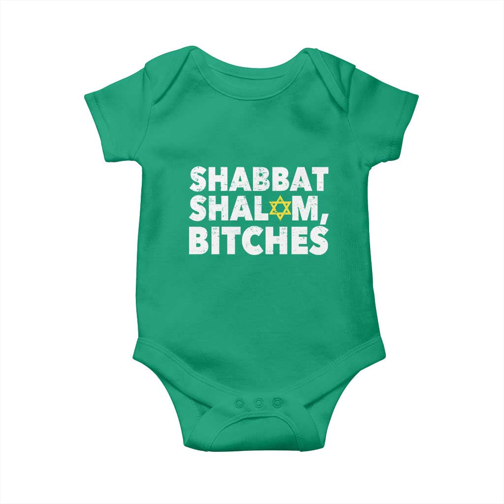 Funny Hanukkah Shabbat Shalom Bitches Baby Onesie Star Of David TS11 Irish Green Print Your Wear