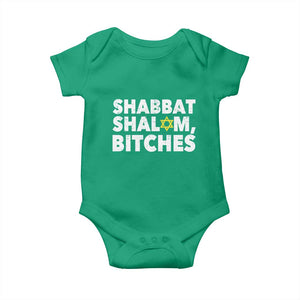Funny Hanukkah Shabbat Shalom Bitches Baby Onesie Star Of David TS11 Irish Green Print Your Wear