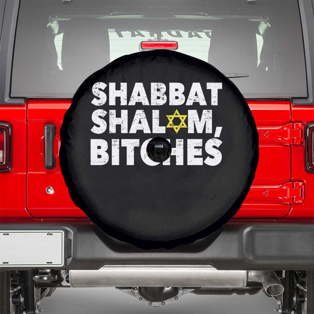 Funny Hanukkah Shabbat Shalom Bitches Spare Tire Cover Star Of David TS11 Black Print Your Wear