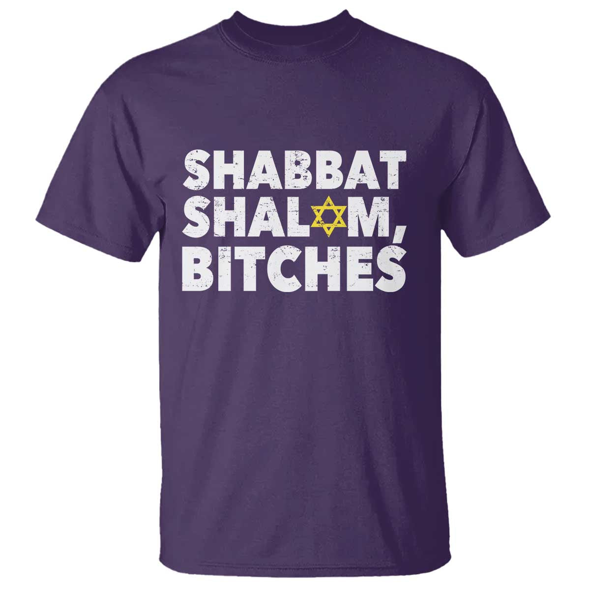 Funny Hanukkah Shabbat Shalom Bitches T Shirt Star Of David TS11 Purple Print Your Wear