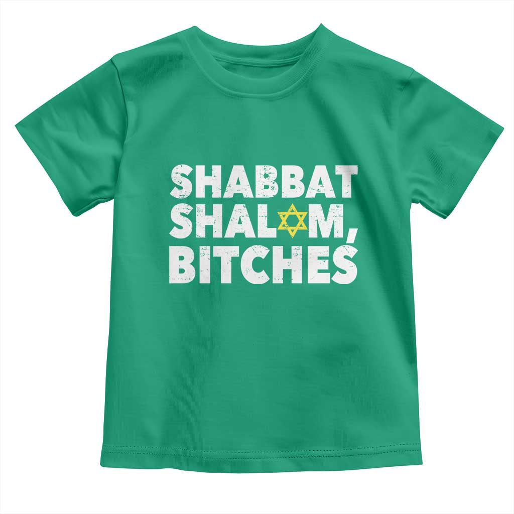 Funny Hanukkah Shabbat Shalom Bitches Toddler T Shirt Star Of David TS11 Irish Green Print Your Wear