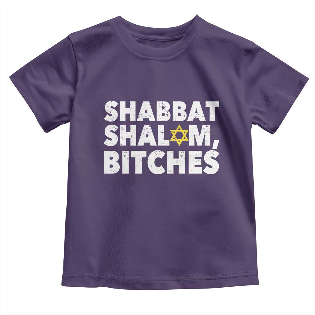 Funny Hanukkah Shabbat Shalom Bitches Toddler T Shirt Star Of David TS11 Purple Print Your Wear