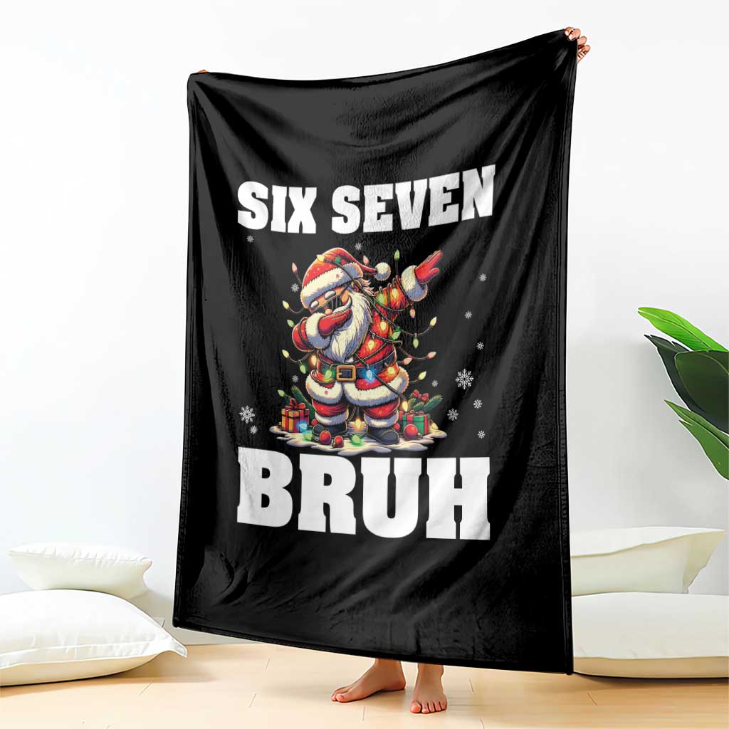Funny Christmas 67 Six Seven Bruh Throw Blanket Dabbing Santa TS11 Print Your Wear