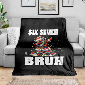 Funny Christmas 67 Six Seven Bruh Throw Blanket Dabbing Santa TS11 Print Your Wear