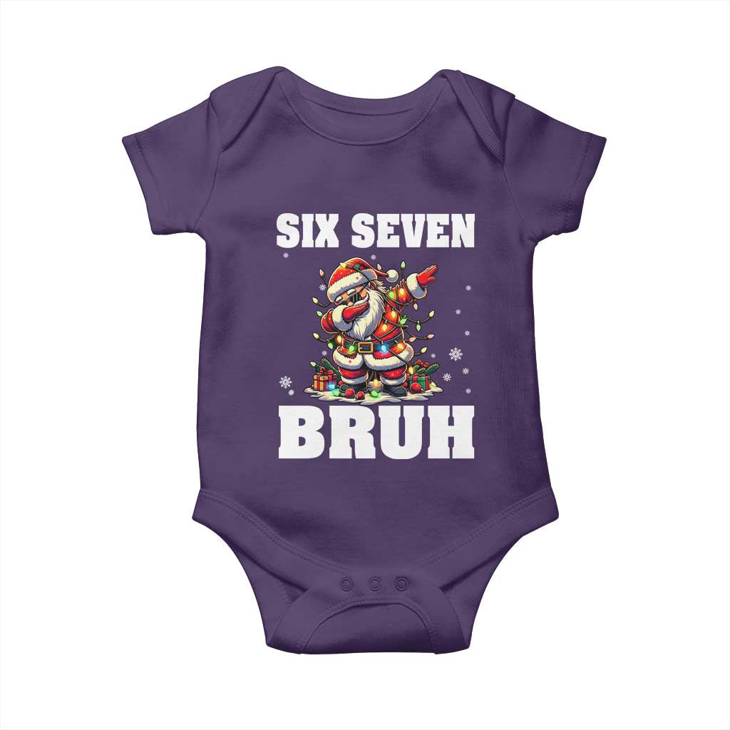 Funny Christmas 67 Six Seven Bruh Baby Onesie Dabbing Santa TS11 Purple Print Your Wear