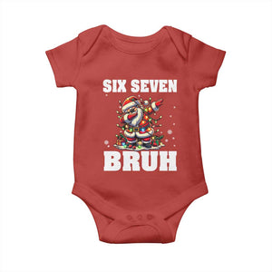 Funny Christmas 67 Six Seven Bruh Baby Onesie Dabbing Santa TS11 Red Print Your Wear