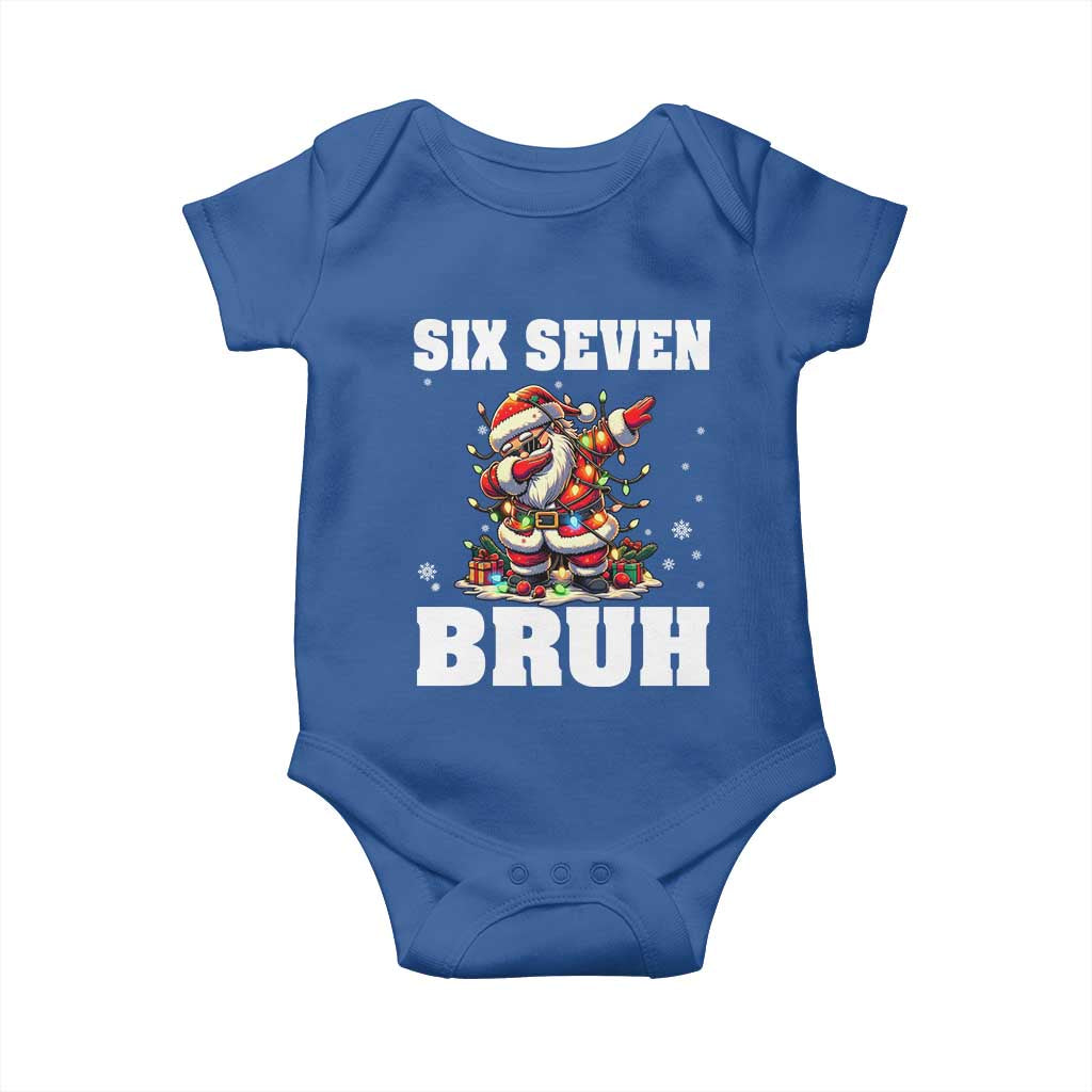 Funny Christmas 67 Six Seven Bruh Baby Onesie Dabbing Santa TS11 Royal Blue Print Your Wear