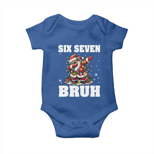 Funny Christmas 67 Six Seven Bruh Baby Onesie Dabbing Santa TS11 Royal Blue Print Your Wear