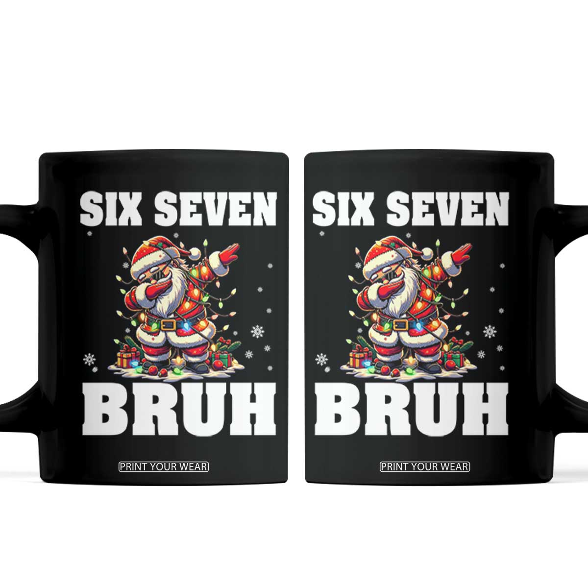 Funny Christmas 67 Six Seven Bruh Coffee Mug Dabbing Santa TS11 Black Print Your Wear