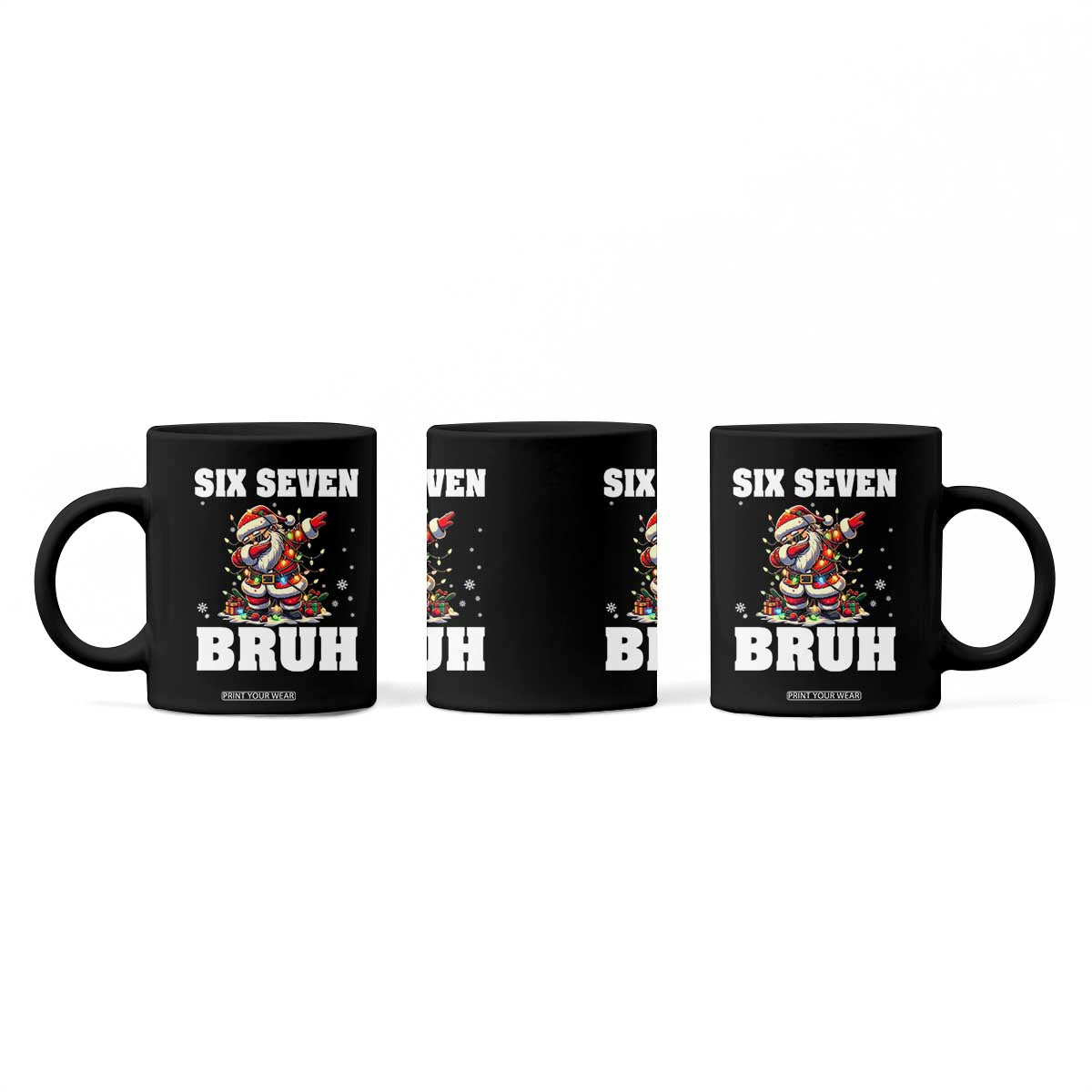 Funny Christmas 67 Six Seven Bruh Coffee Mug Dabbing Santa TS11 Print Your Wear