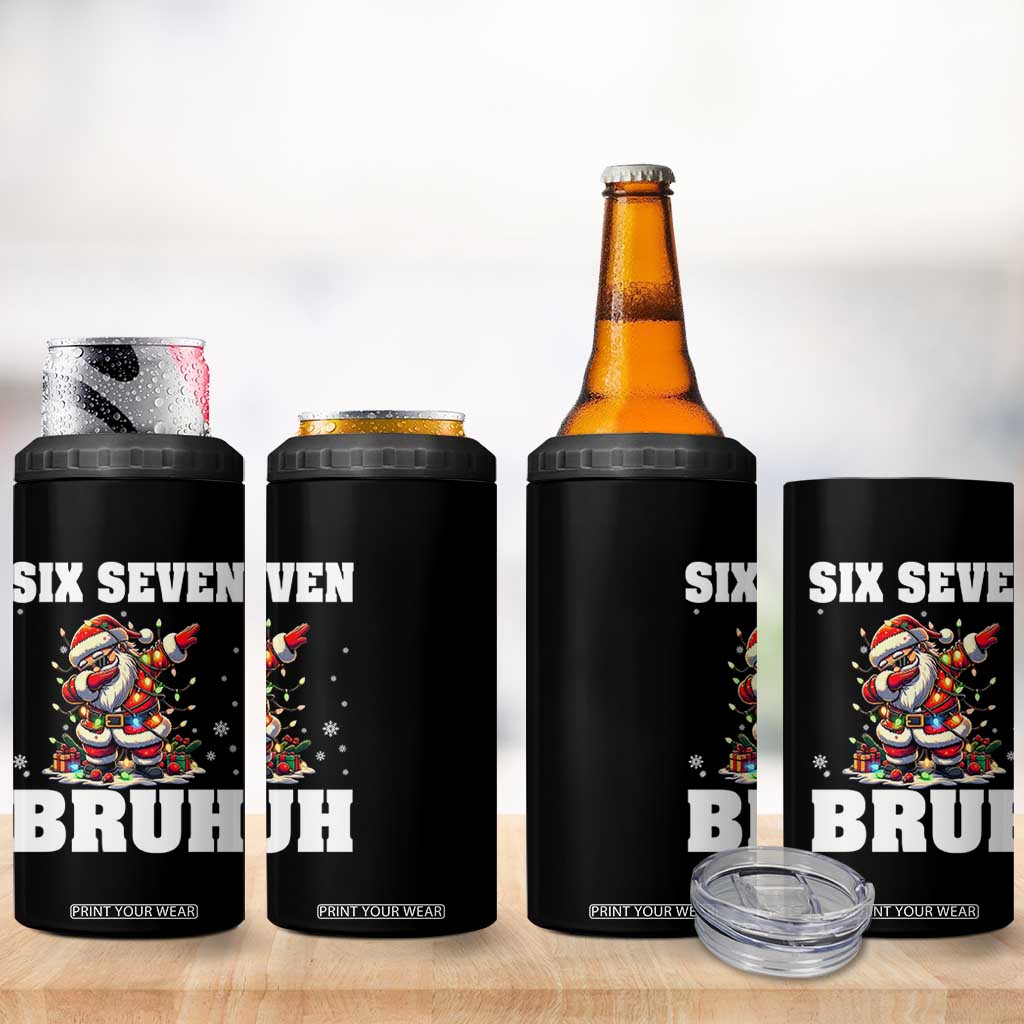 Funny Christmas 67 Six Seven Bruh 4 in 1 Can Cooler Tumbler Dabbing Santa TS11 Print Your Wear