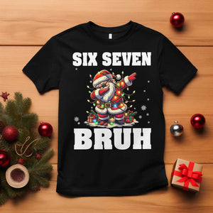 Funny Christmas 67 Six Seven Bruh T Shirt Dabbing Santa TS11 Black Print Your Wear