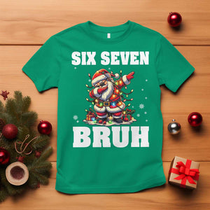 Funny Christmas 67 Six Seven Bruh T Shirt Dabbing Santa TS11 Irish Green Print Your Wear