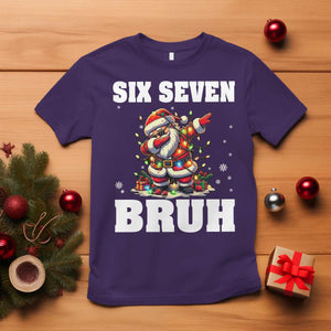 Funny Christmas 67 Six Seven Bruh T Shirt Dabbing Santa TS11 Purple Print Your Wear