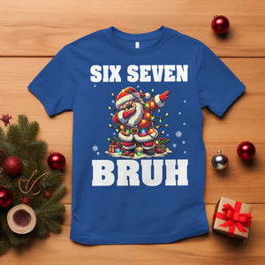 Funny Christmas 67 Six Seven Bruh T Shirt Dabbing Santa TS11 Royal Blue Print Your Wear