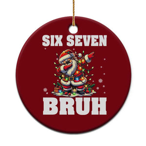 Funny Christmas 67 Six Seven Bruh Ceramic Ornament Dabbing Santa TS11 1pc Red Print Your Wear