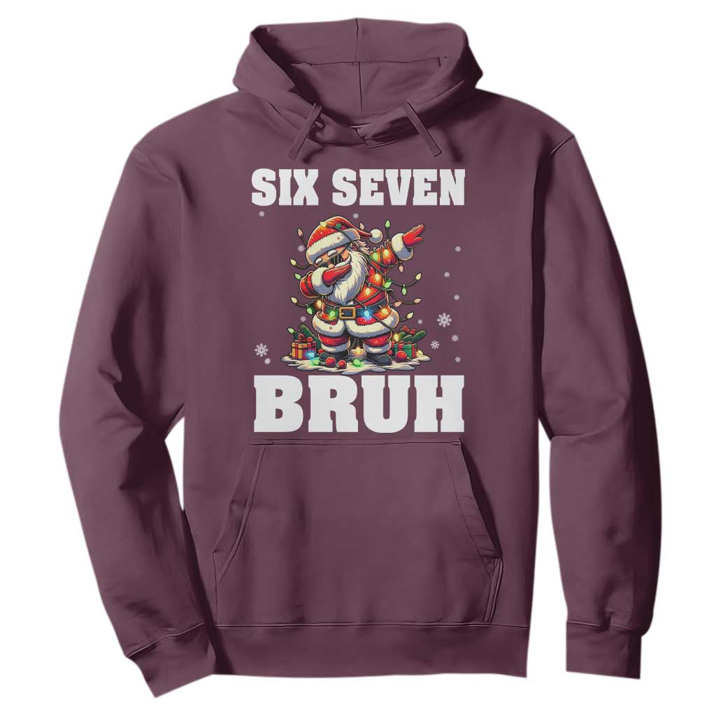 Funny Christmas 67 Six Seven Bruh Hoodie Dabbing Santa TS11 Maroon Print Your Wear