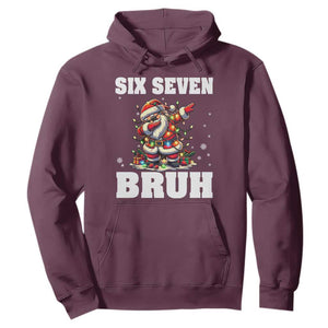 Funny Christmas 67 Six Seven Bruh Hoodie Dabbing Santa TS11 Maroon Print Your Wear