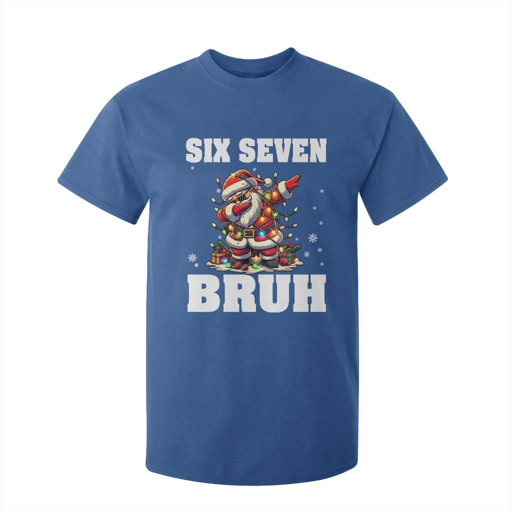 Funny Christmas 67 Six Seven Bruh T Shirt For Kid Dabbing Santa TS11 Royal Blue Print Your Wear