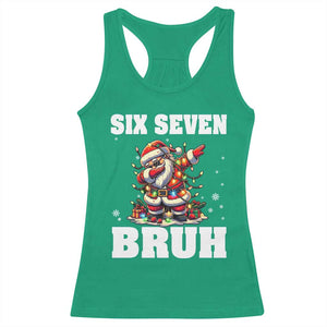 Funny Christmas 67 Six Seven Bruh Racerback Tank Top Dabbing Santa TS11 Irish Green Print Your Wear