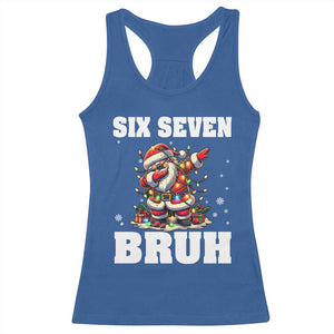 Funny Christmas 67 Six Seven Bruh Racerback Tank Top Dabbing Santa TS11 Royal Blue Print Your Wear