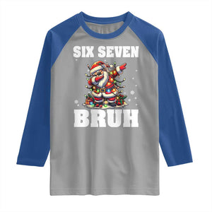Funny Christmas 67 Six Seven Bruh Raglan Shirt Dabbing Santa TS11 Sport Gray Royal Print Your Wear