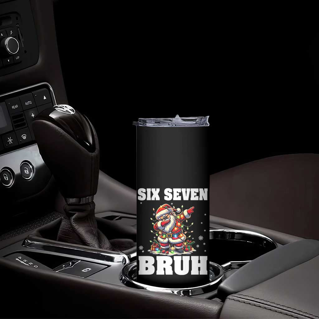 Funny Christmas 67 Six Seven Bruh Skinny Tumbler Dabbing Santa TS11 Print Your Wear