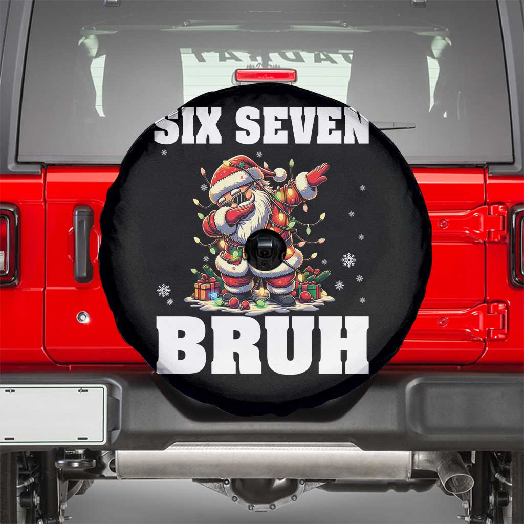 Funny Christmas 67 Six Seven Bruh Spare Tire Cover Dabbing Santa TS11 Black Print Your Wear