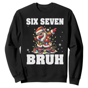 Funny Christmas 67 Six Seven Bruh Sweatshirt Dabbing Santa TS11 Black Print Your Wear