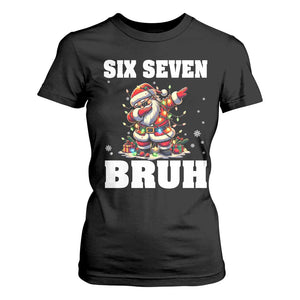 Funny Christmas 67 Six Seven Bruh T Shirt For Women Dabbing Santa TS11 Black Print Your Wear