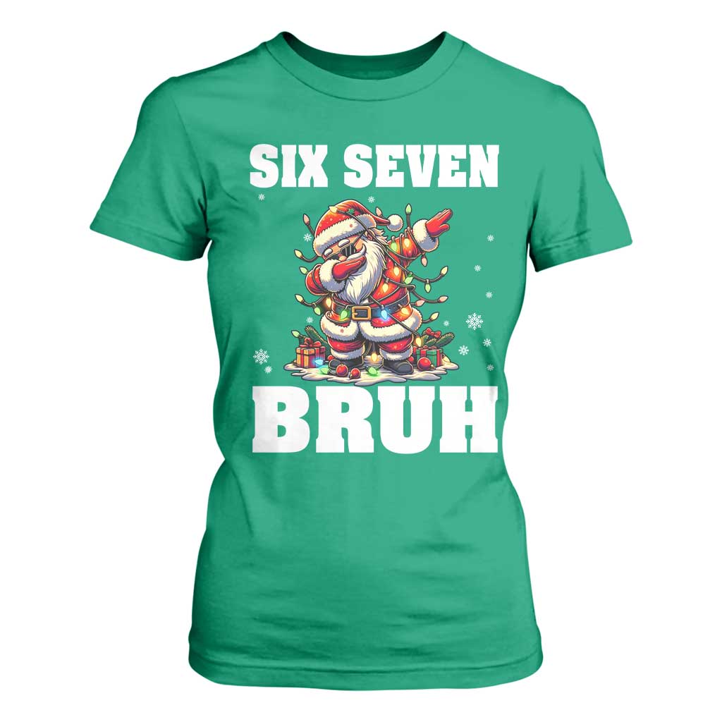 Funny Christmas 67 Six Seven Bruh T Shirt For Women Dabbing Santa TS11 Irish Green Print Your Wear