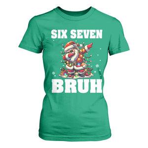 Funny Christmas 67 Six Seven Bruh T Shirt For Women Dabbing Santa TS11 Irish Green Print Your Wear