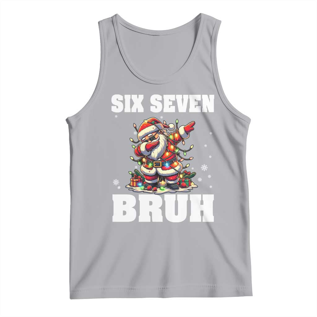 Funny Christmas 67 Six Seven Bruh Tank Top Dabbing Santa TS11 Athletic Heather Print Your Wear