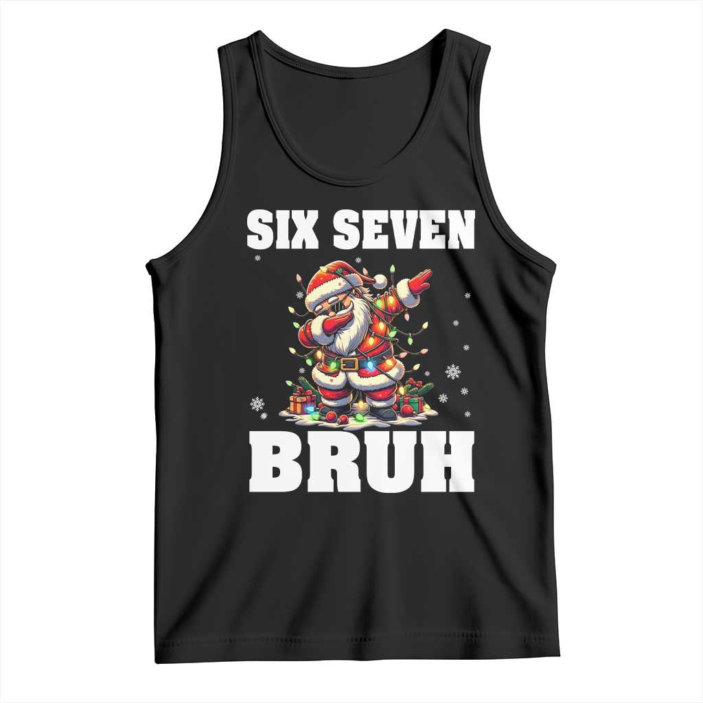 Funny Christmas 67 Six Seven Bruh Tank Top Dabbing Santa TS11 Black Print Your Wear