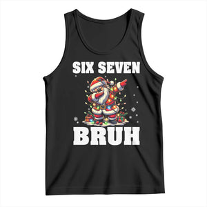 Funny Christmas 67 Six Seven Bruh Tank Top Dabbing Santa TS11 Black Print Your Wear