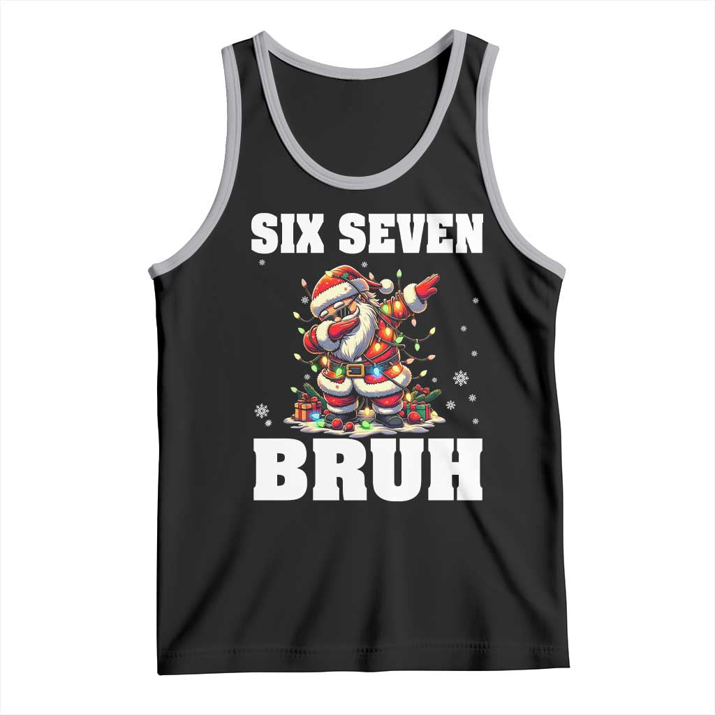 Funny Christmas 67 Six Seven Bruh Tank Top Dabbing Santa TS11 Black Athletic Heather Print Your Wear