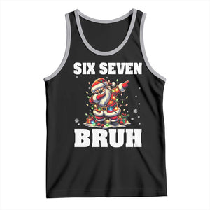 Funny Christmas 67 Six Seven Bruh Tank Top Dabbing Santa TS11 Black Athletic Heather Print Your Wear
