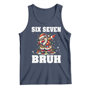 Funny Christmas 67 Six Seven Bruh Tank Top Dabbing Santa TS11 Navy Print Your Wear