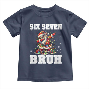 Funny Christmas 67 Six Seven Bruh Toddler T Shirt Dabbing Santa TS11 Navy Print Your Wear