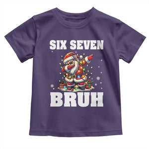 Funny Christmas 67 Six Seven Bruh Toddler T Shirt Dabbing Santa TS11 Purple Print Your Wear