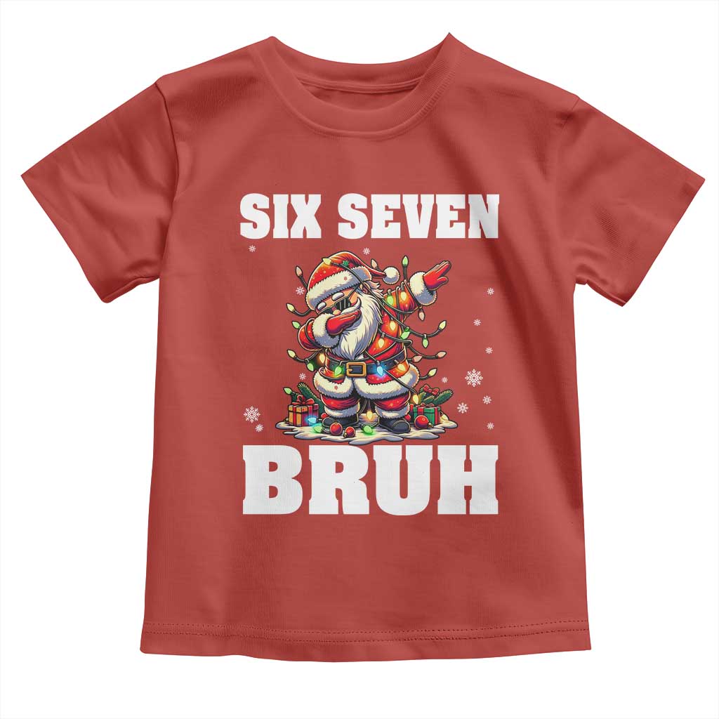 Funny Christmas 67 Six Seven Bruh Toddler T Shirt Dabbing Santa TS11 Red Print Your Wear