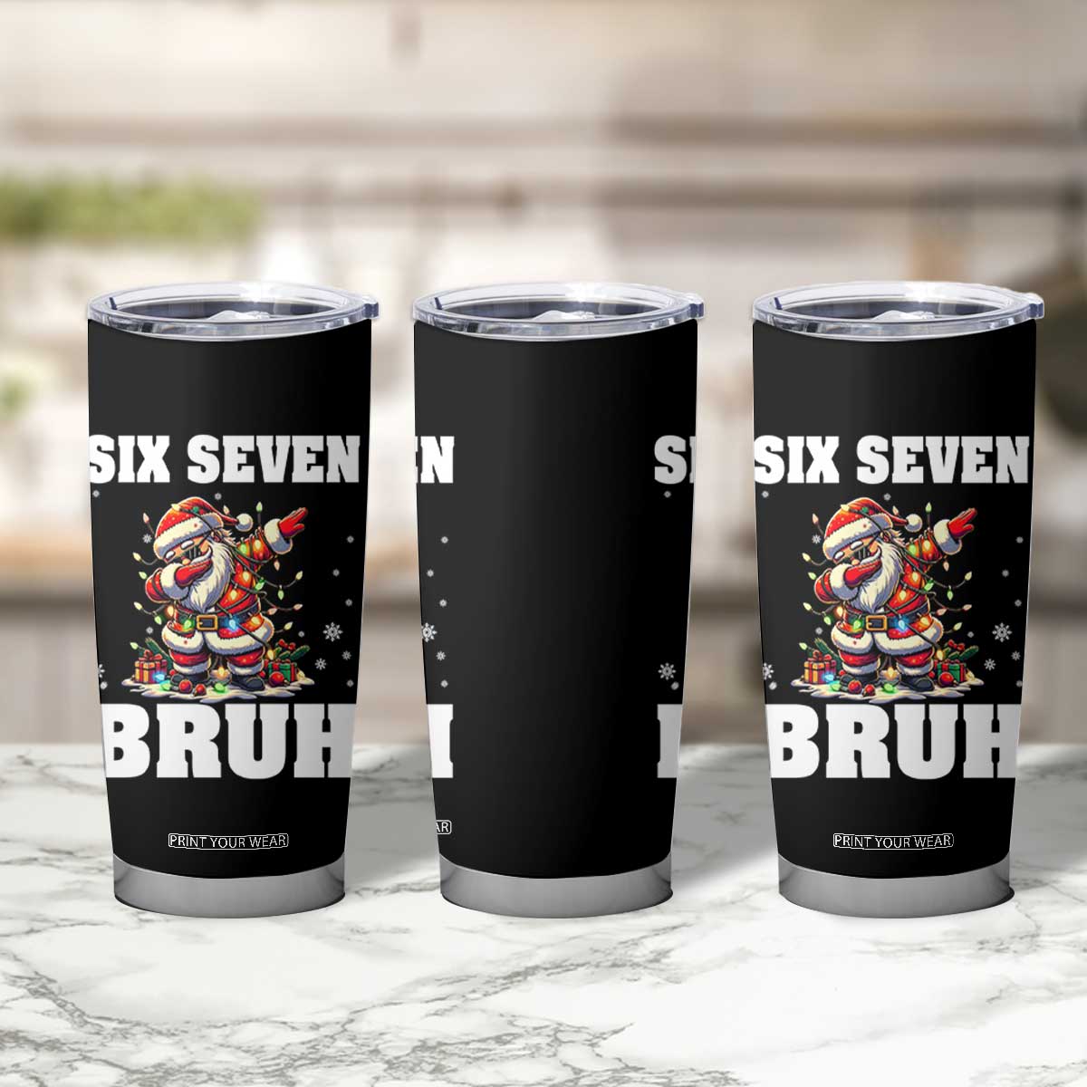 Funny Christmas 67 Six Seven Bruh Tumbler Cup Dabbing Santa TS11 Print Your Wear