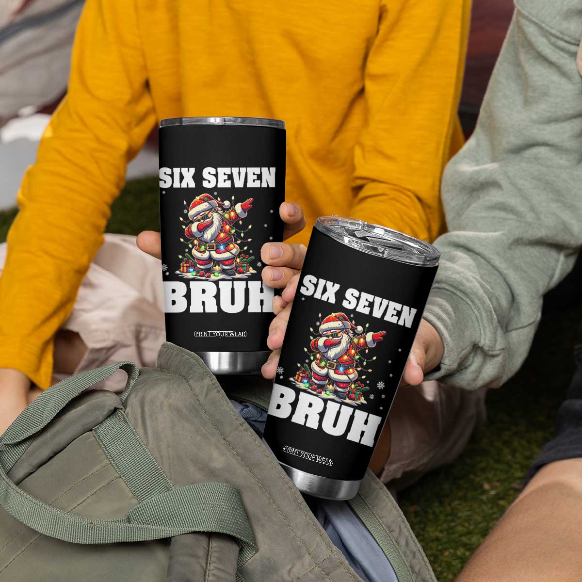 Funny Christmas 67 Six Seven Bruh Tumbler Cup Dabbing Santa TS11 Print Your Wear