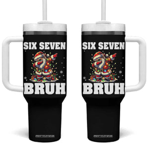 Funny Christmas 67 Six Seven Bruh Tumbler With Handle Dabbing Santa TS11 One Size: 40 oz Black Print Your Wear