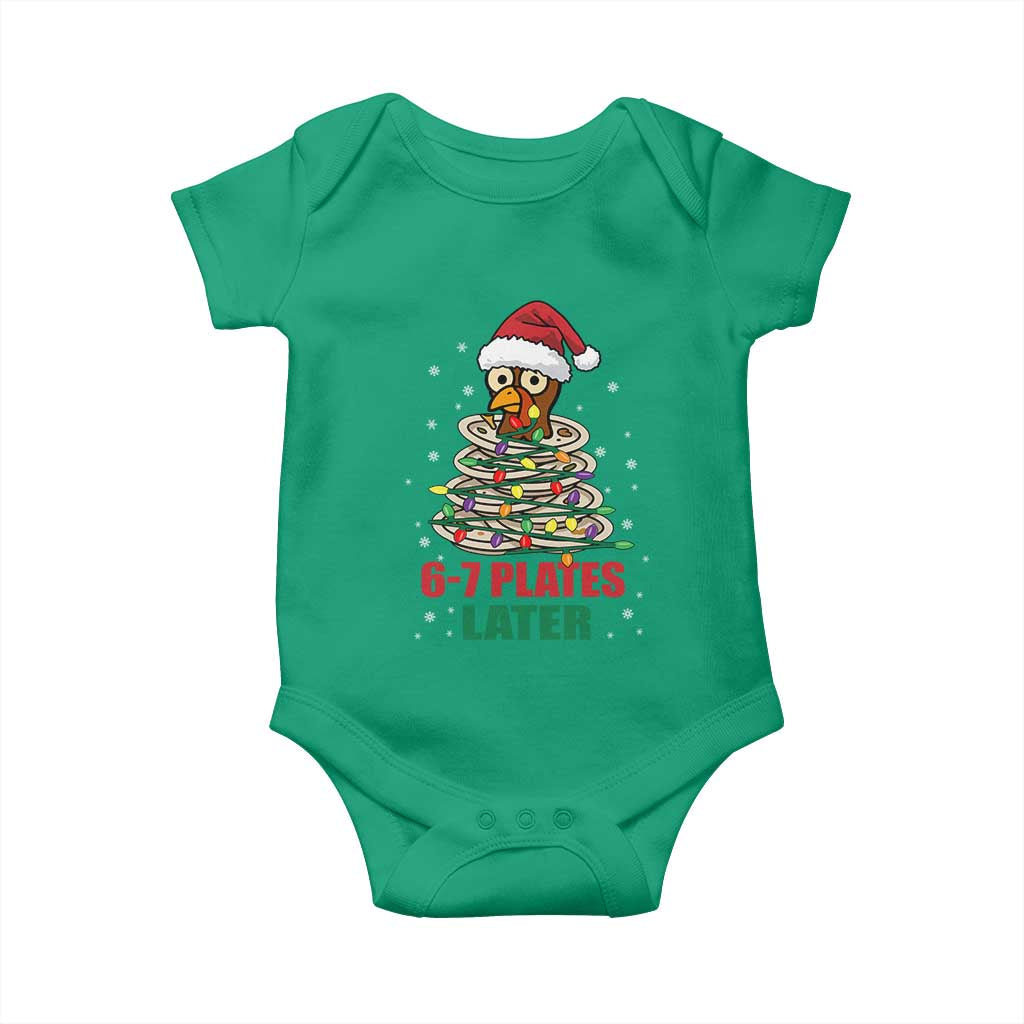 Funny 67 Christmas Baby Onesie 6 7 Plates Later Xmas Dinner Turkey TS11 Irish Green Print Your Wear
