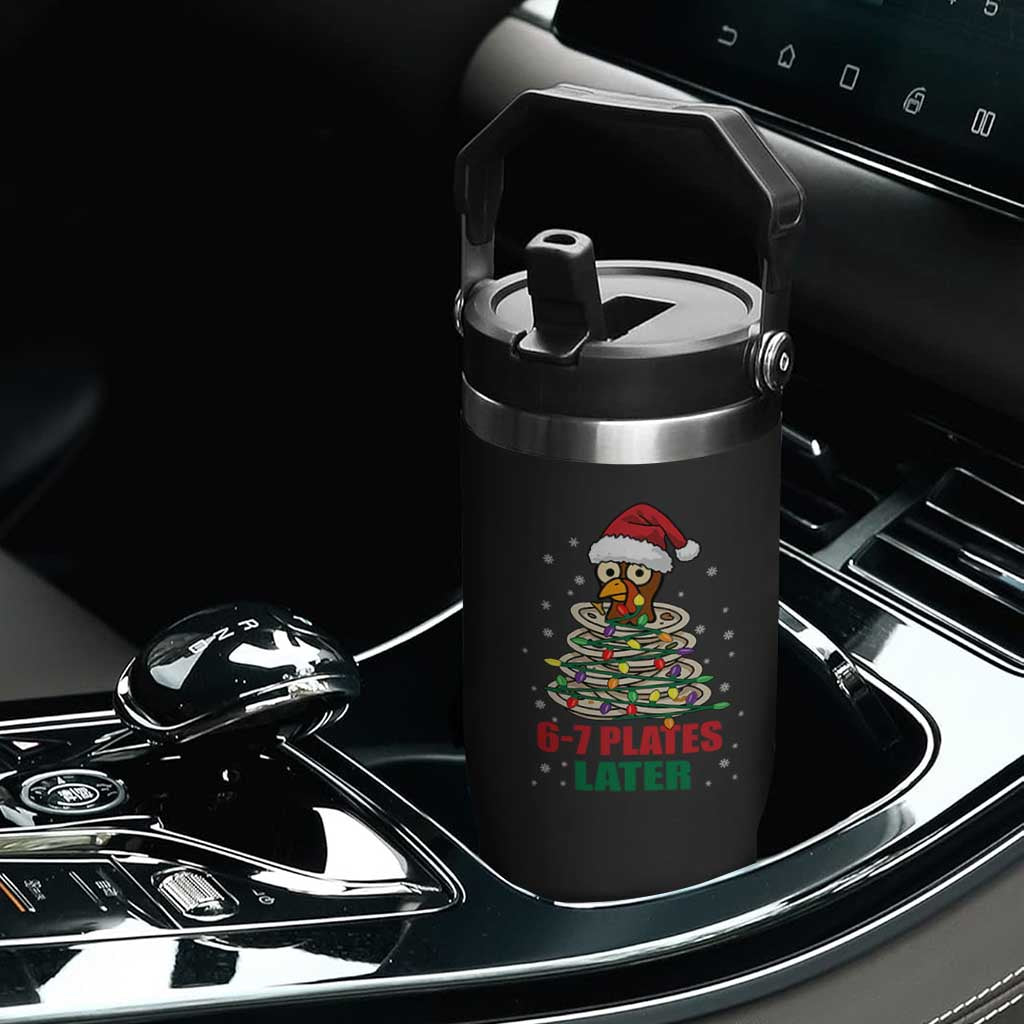 Funny 67 Christmas Flip Straw Tumbler 6 7 Plates Later Xmas Dinner Turkey TS11 Print Your Wear