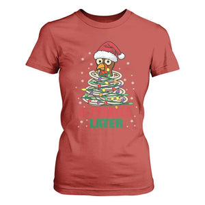 Funny 67 Christmas T Shirt For Women 6 7 Plates Later Xmas Dinner Turkey TS11 Red Print Your Wear