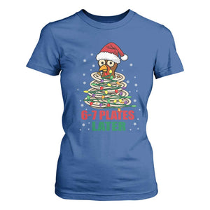 Funny 67 Christmas T Shirt For Women 6 7 Plates Later Xmas Dinner Turkey TS11 Royal Blue Print Your Wear