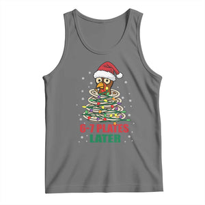 Funny 67 Christmas Tank Top 6 7 Plates Later Xmas Dinner Turkey TS11 Black Heather Print Your Wear