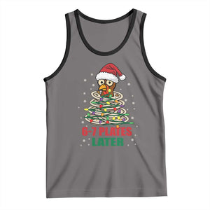 Funny 67 Christmas Tank Top 6 7 Plates Later Xmas Dinner Turkey TS11 Deep Heather Black Print Your Wear